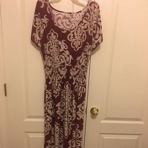 Red long summer dress